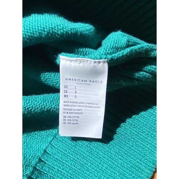American Eagle Green Black Purple Blue Sweater‎ Size Large - Picture 4 of 4